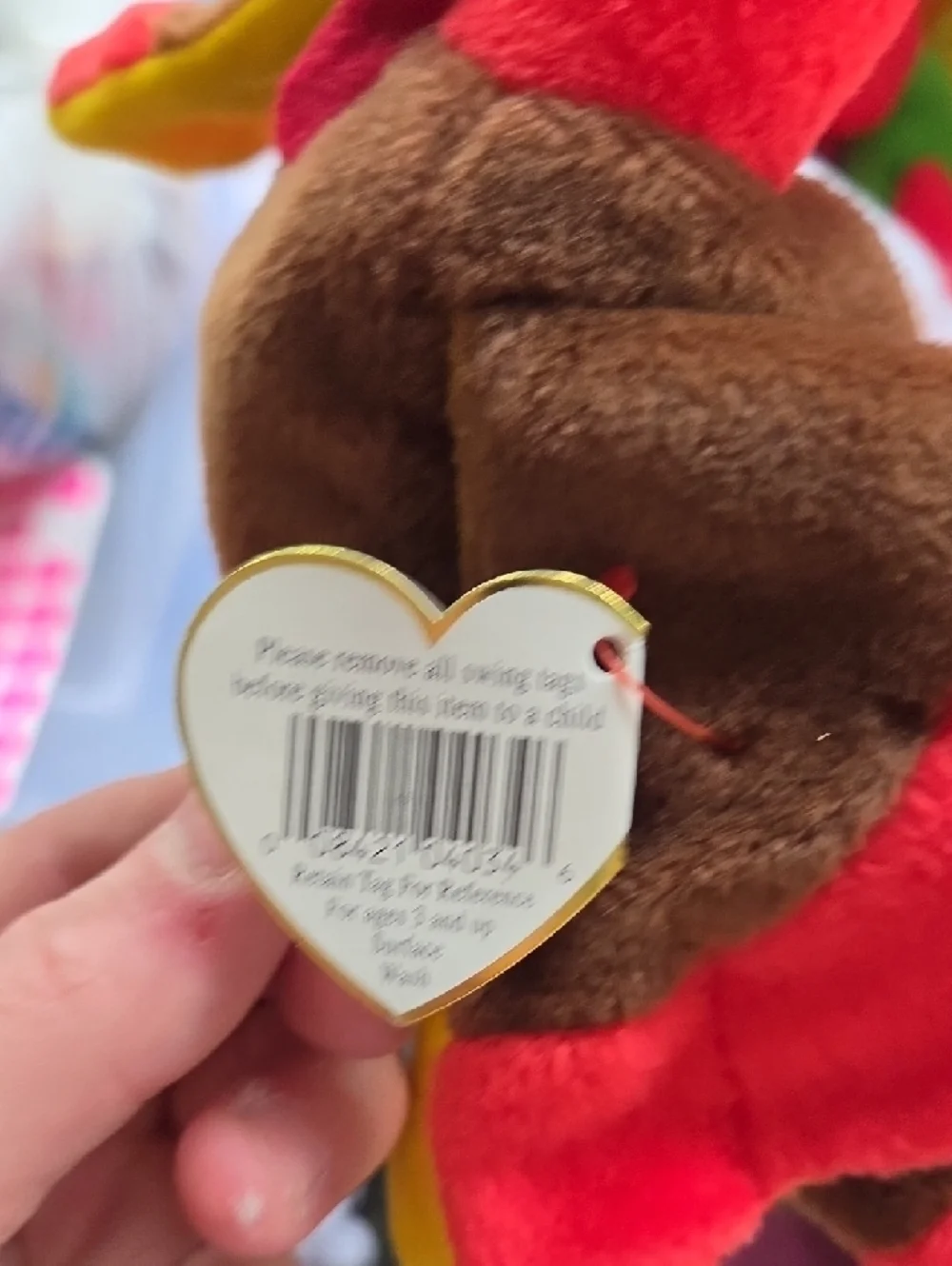 Ty Plush Turkey Bird Toy - Red, Brown & Yellow